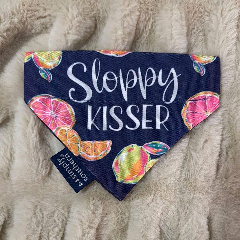 Simply Southern pet collar Bandana - sloppy kisser new